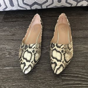 Snakeskin flats